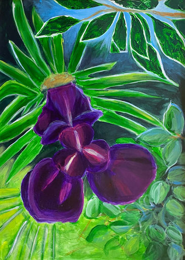 Gemälde aus der Flowers Serie: Iris Black Night