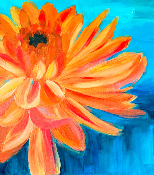 Details des Gemäldes aus der Flowers Serie: "Dalie Rancho"