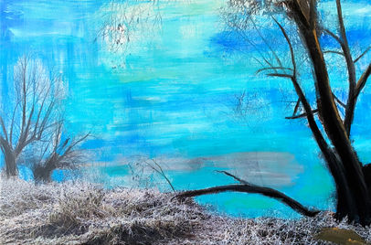 Bild Blue November Nr. 4 Kombination Foto mit Acrylmalerei