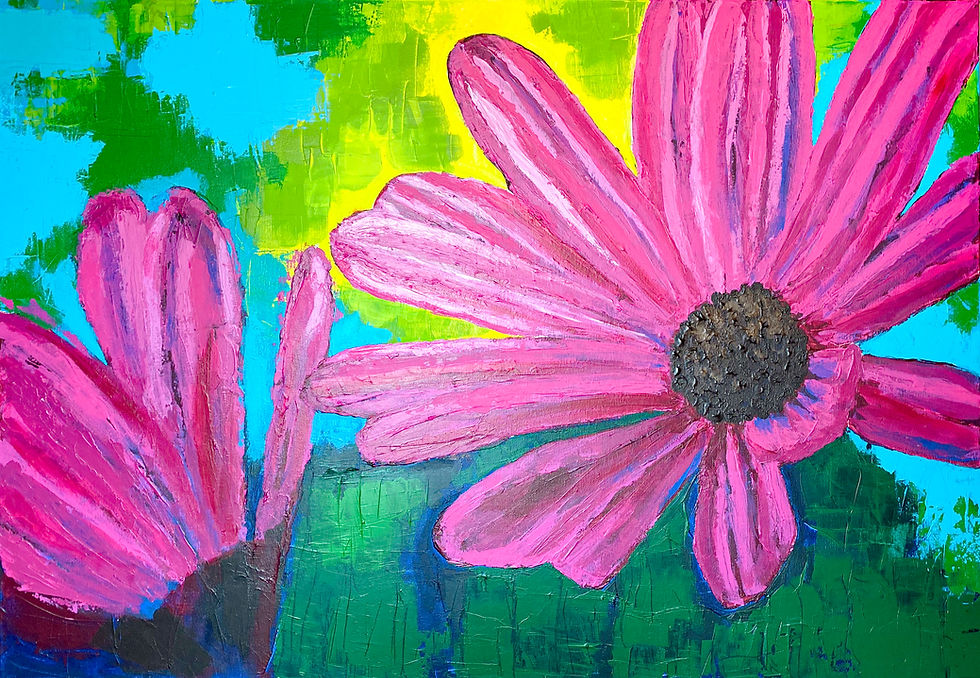 Gemälde aus der Flowers Serie: "Lila Kapkörbchen"