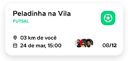 Eventos de peladinha futebol