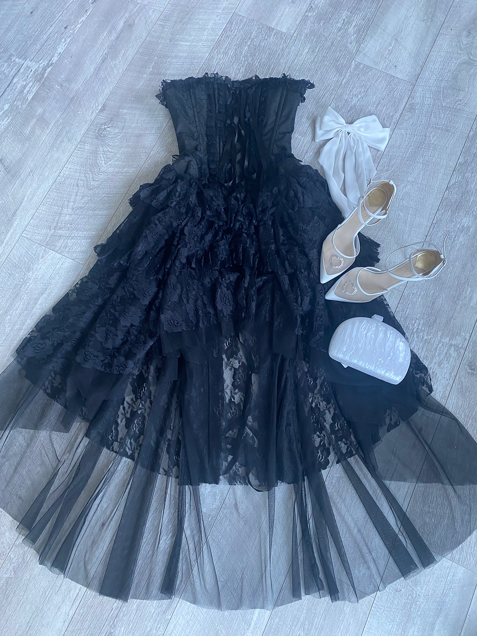 Thumbnail: Evelyn Victorian Inspired Corset Dress In Black