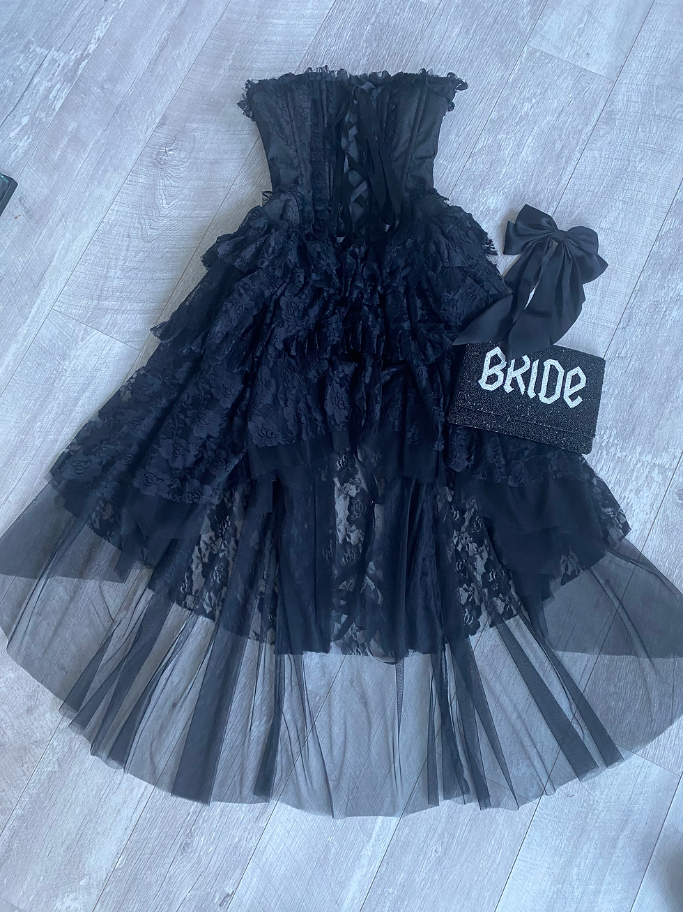 Thumbnail: Evelyn Victorian Inspired Corset Dress In Black