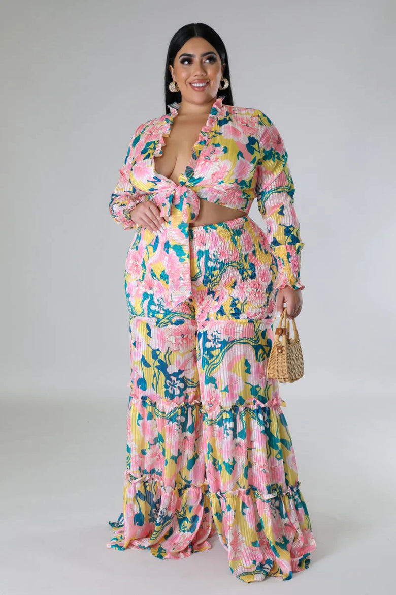 Summer Loving Ruffle Trousers & Top Set