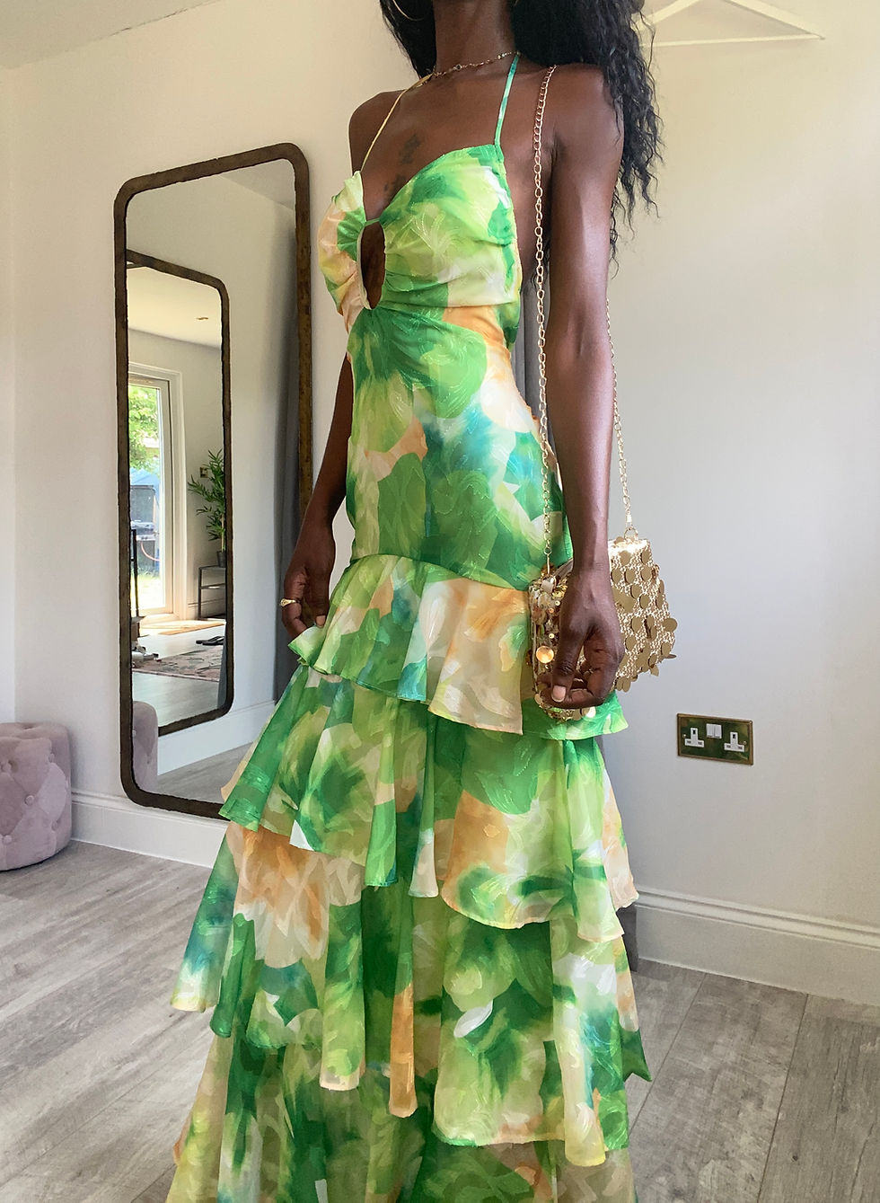 Thumbnail: Green Goddess Tiered Maxi Dress