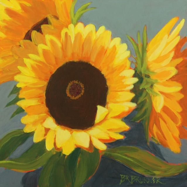 Sunflowers on Blue