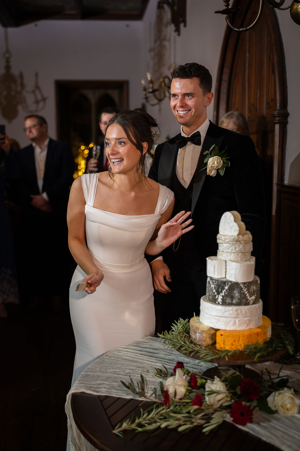 Cheese tower wedding cake at St Osyth Priory
