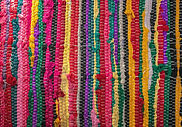 Woven Tunisian textile showing color, texture, and material used for warmth and space