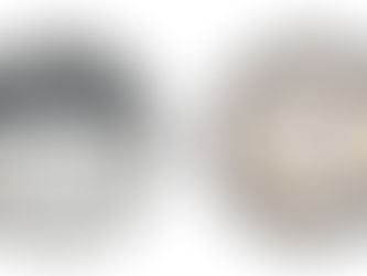 Top view comparison of two 27 cm handmade ceramic bowls showing difference in wall height and usable interior surface