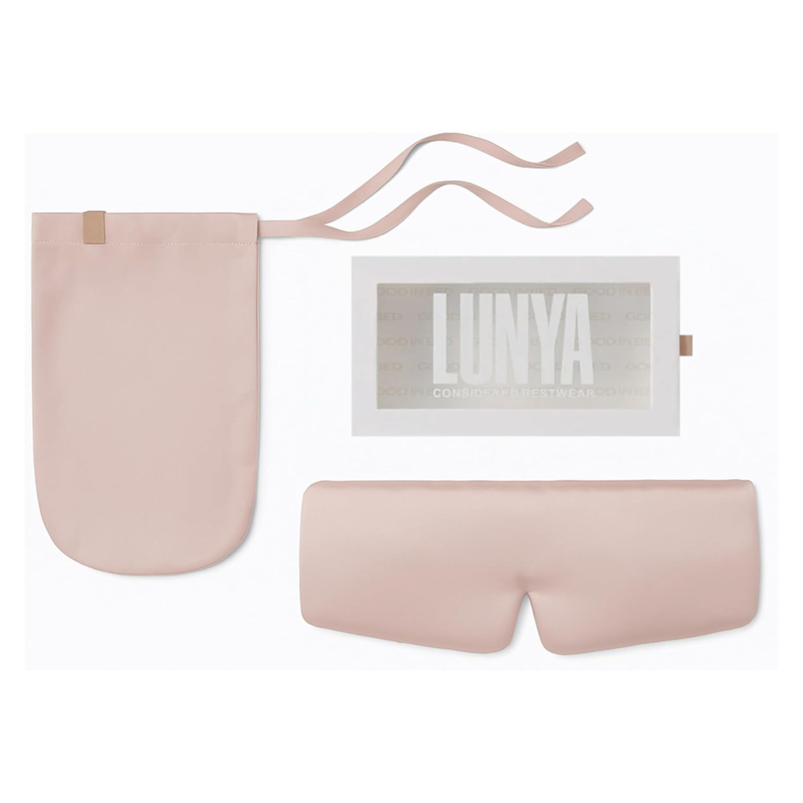 Lunya Weighted Silk Sleep Mask – Mulberry Silk Eye Cover with Cooling Glass B...