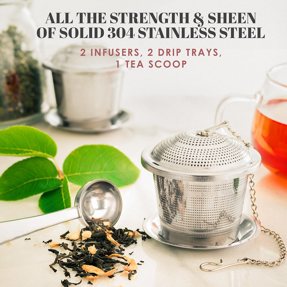 Thumbnail: Tea Infuser (Set of 2) with Tea Scoop and Drip Dray - Ultra Fine Tea Strainer...