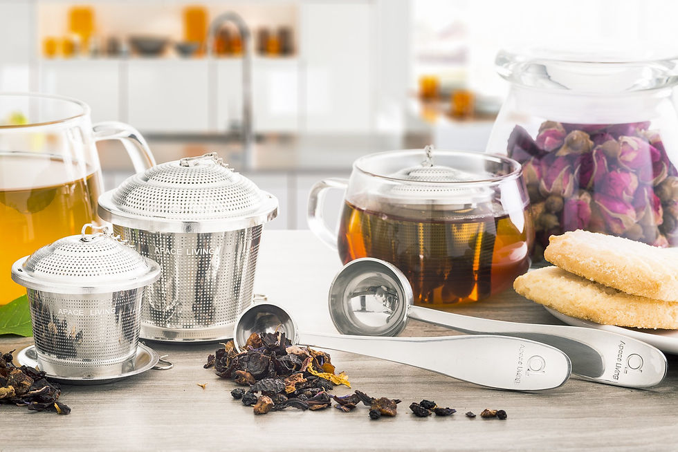 Thumbnail: Tea Infuser (Set of 2) with Tea Scoop and Drip Dray - Ultra Fine Tea Strainer...