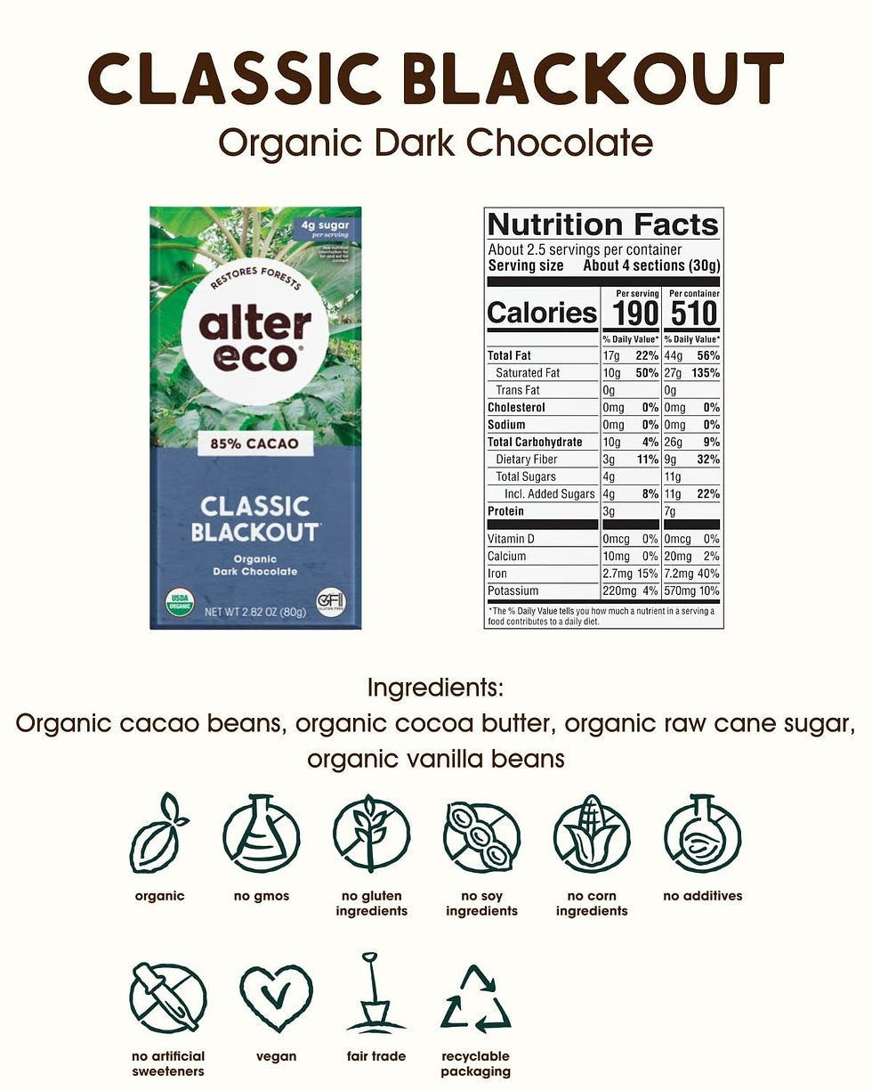 Thumbnail: Alter Eco | Classic Blackout | 85% Pure Dark Cocoa, Fair Trade, Organic, Non-...