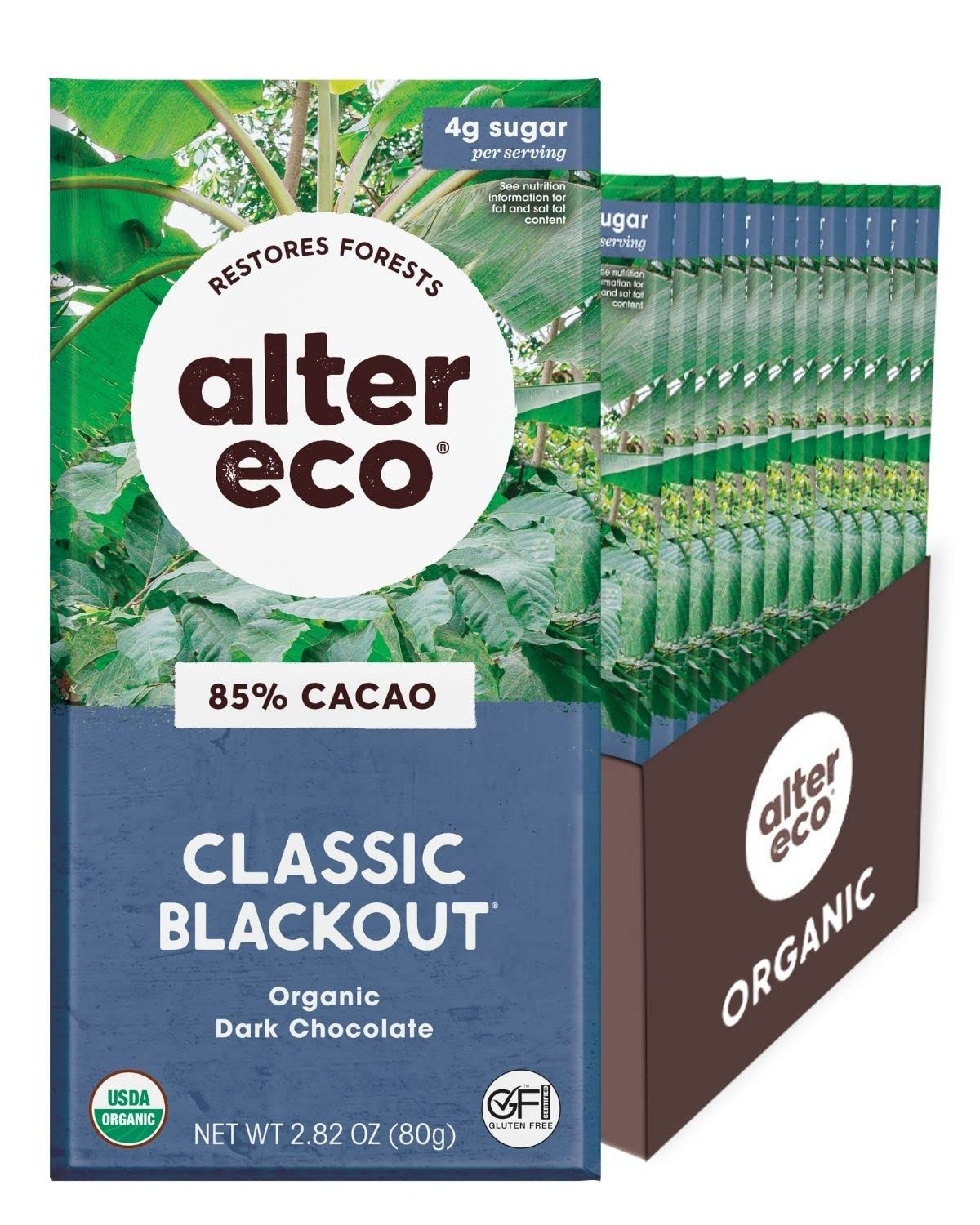 Alter Eco | Classic Blackout | 85% Pure Dark Cocoa, Fair Trade, Organic, Non-...
