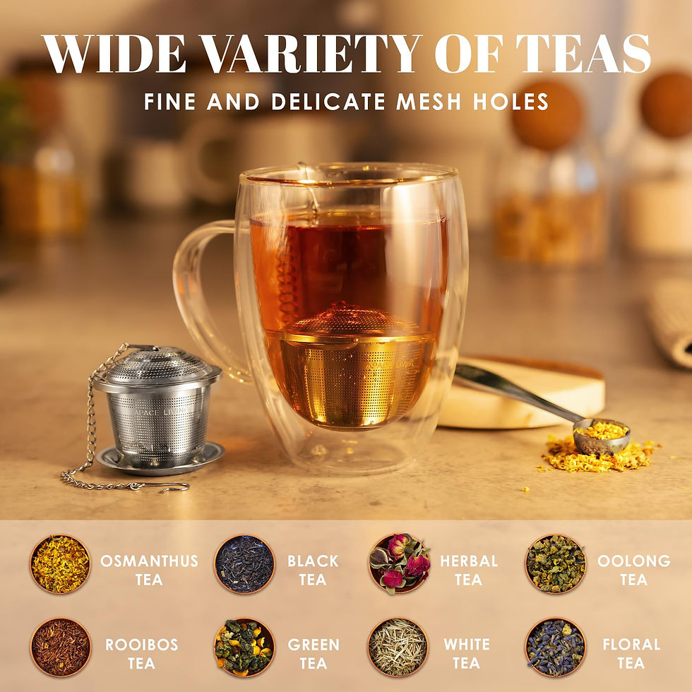 Thumbnail: Tea Infuser (Set of 2) with Tea Scoop and Drip Dray - Ultra Fine Tea Strainer...