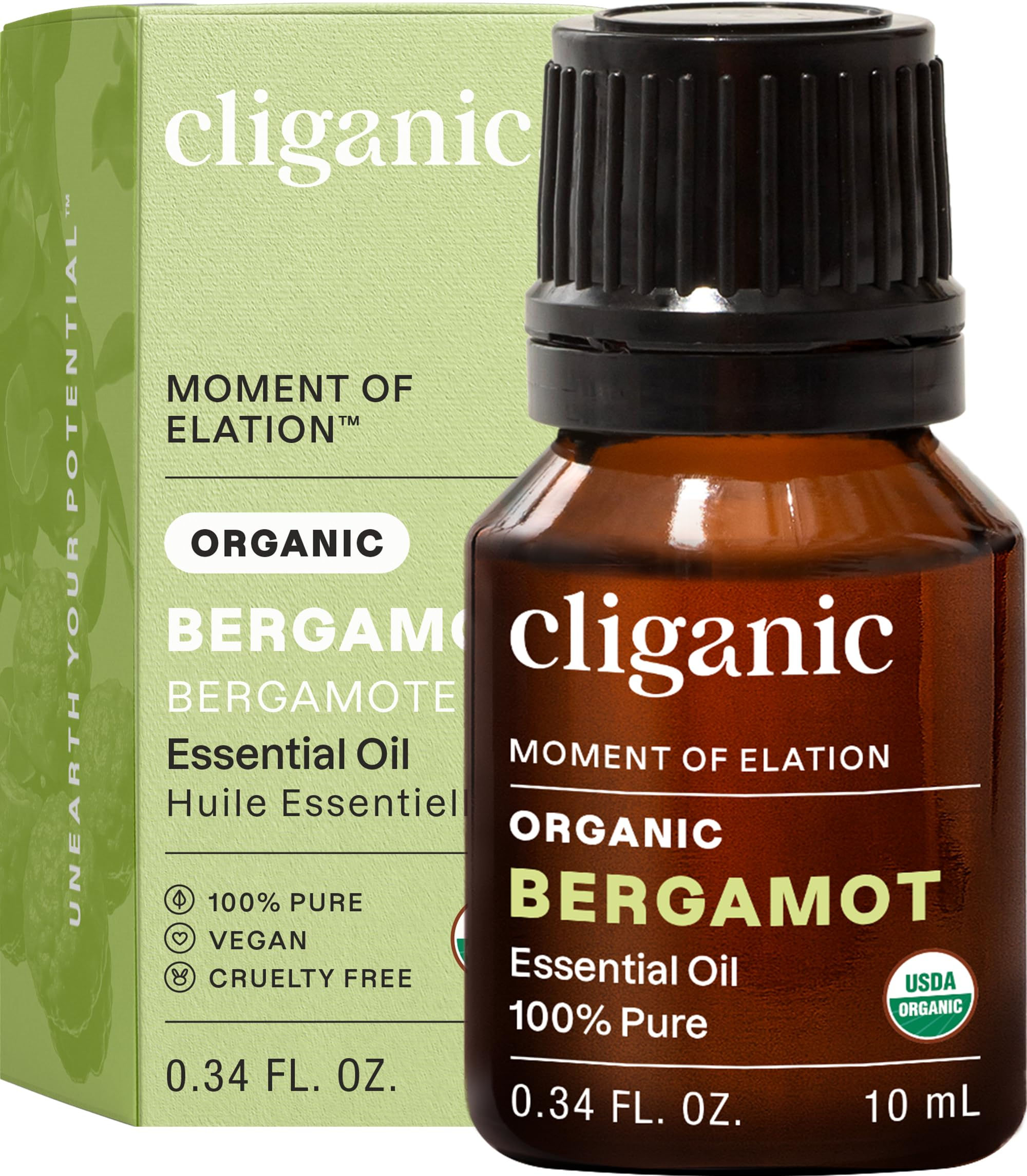 Cliganic Organic Bergamot Essential Oil, 100% Pure Natural for Aromatherapy |...