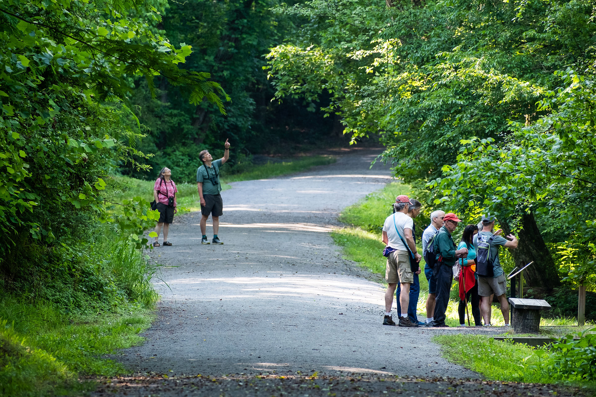 People walking along the E&A Trail in Elkin, NC
