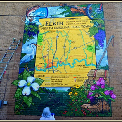 Downtown Elkin Trail Map Mural in Downtown Elkin, NC
