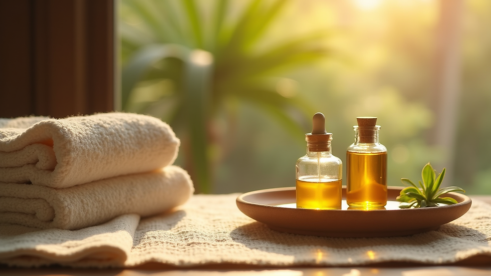 Vue rapprochée d'une huile ayurvédique chaude prête pour un massage