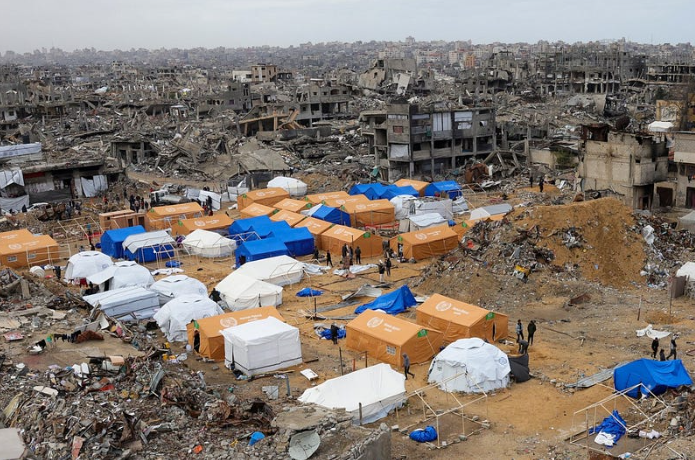 United Nations Refugee Camp inside a flattened Gaza Strip | Northern Gaza Strip February 6, 2025. Bashar Taleb/Getty Images