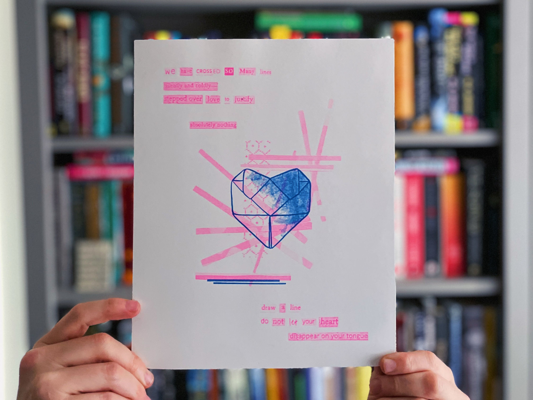 Draw a Line | 8x10 Risograph Print