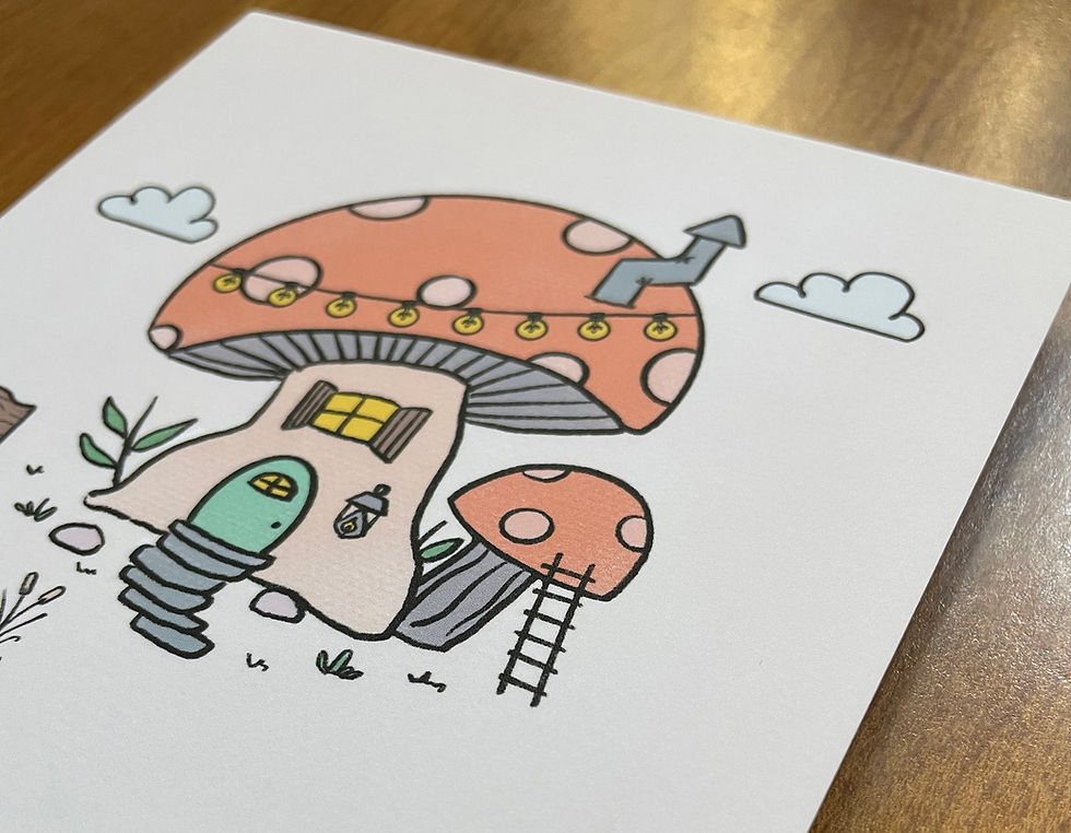 Thumbnail: Mush-Room for Rent | Mini Art Print