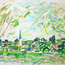 Landschaft mit Kirche Oberbrunn
HELMUT SYMMANGK 2017
Gauting, Acryl auf Leinwand
80 x 70 cm, Werk im Nachlass
