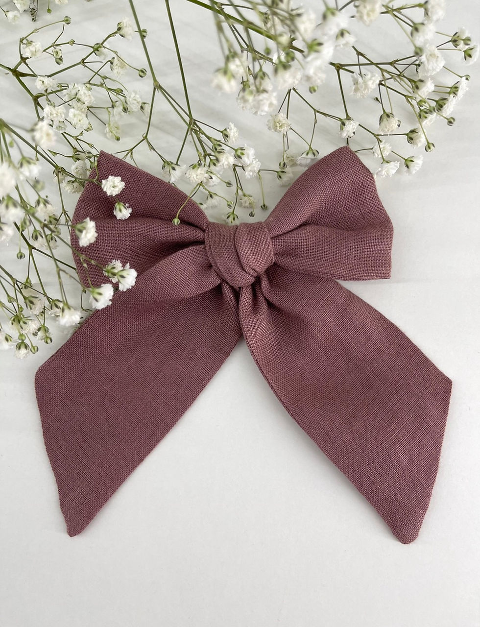 Miniatura: Lniana spinka dirty pink