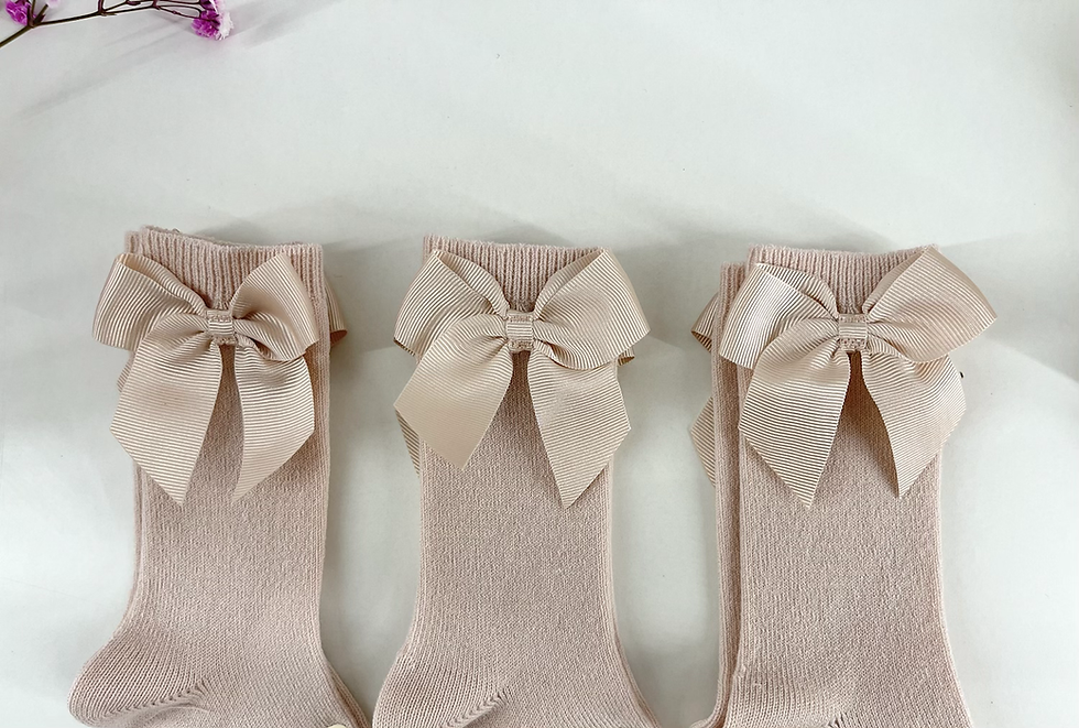 Miniatura: Gładkie podkolanówki z kokardą Condor