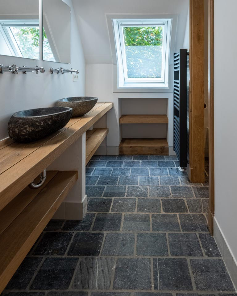 Thumbnail: Belgian Bluestone Tile - Light - Aged and Tumbled