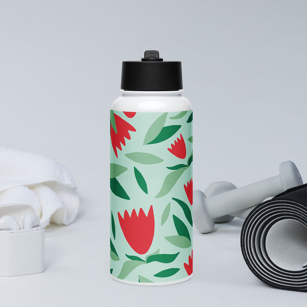 Thumbnail: Stainless steel water bottle with a straw lid