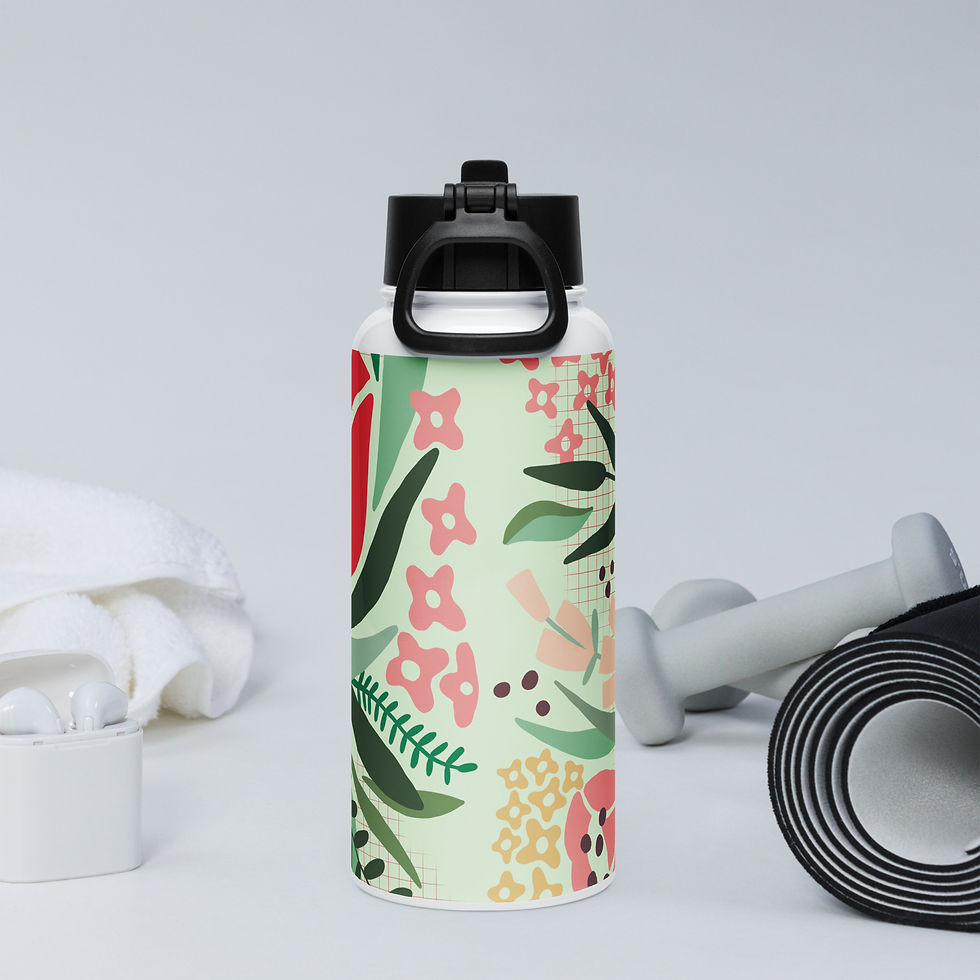 Thumbnail: Stainless steel water bottle with a straw lid