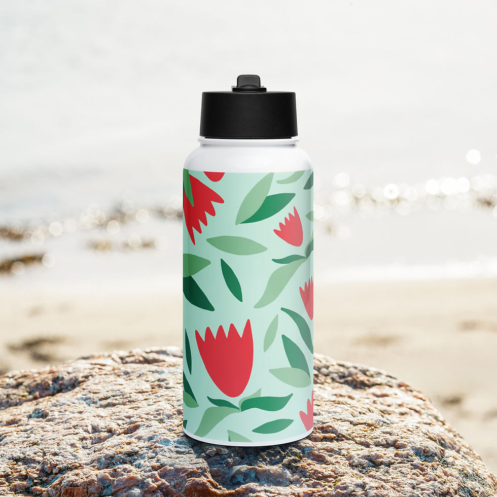 Thumbnail: Stainless steel water bottle with a straw lid