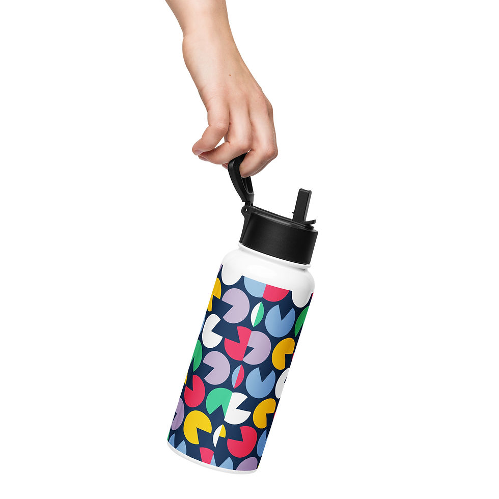 Thumbnail: Stainless steel water bottle with a straw lid