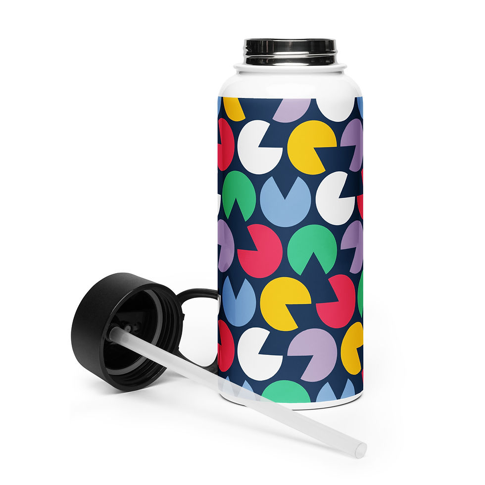 Thumbnail: Stainless steel water bottle with a straw lid