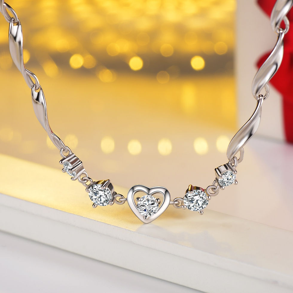Прев'ю: 925 Sterling Silver Special Design Heart Bracelet