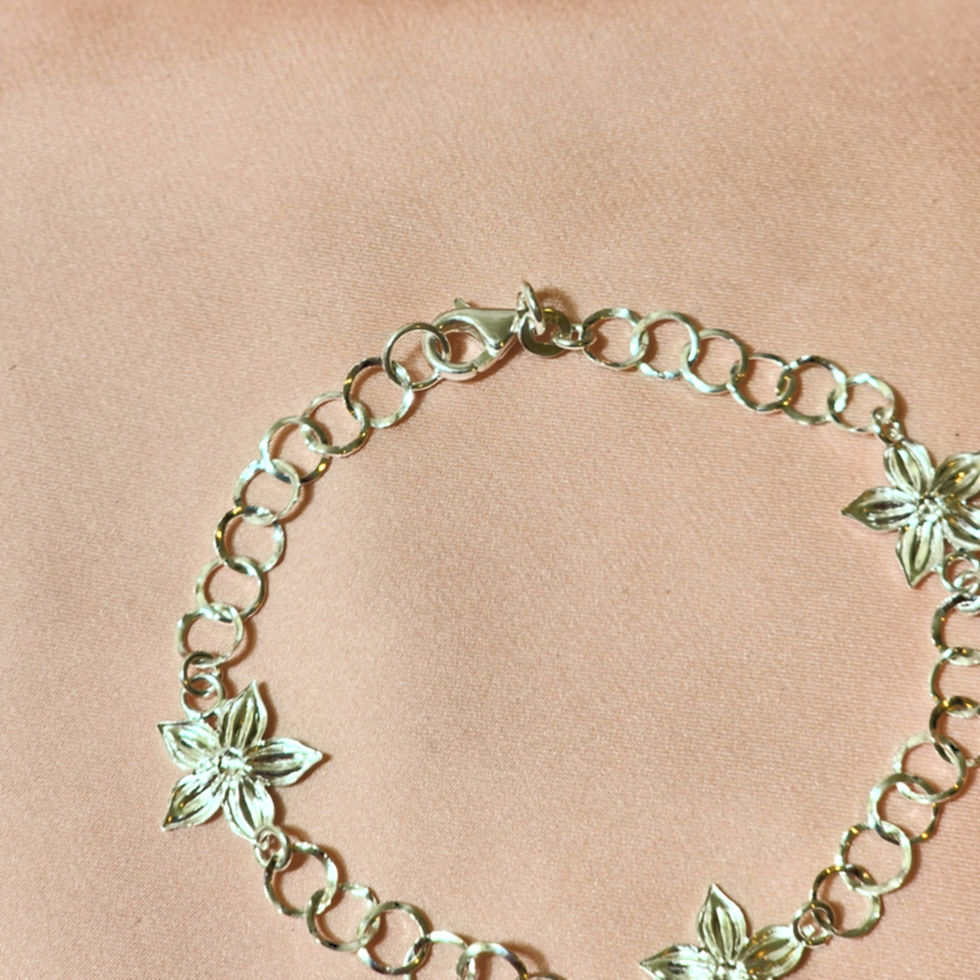 الصورة المصغرة: Flower Charm Bracelet in 925 Sterling Silver