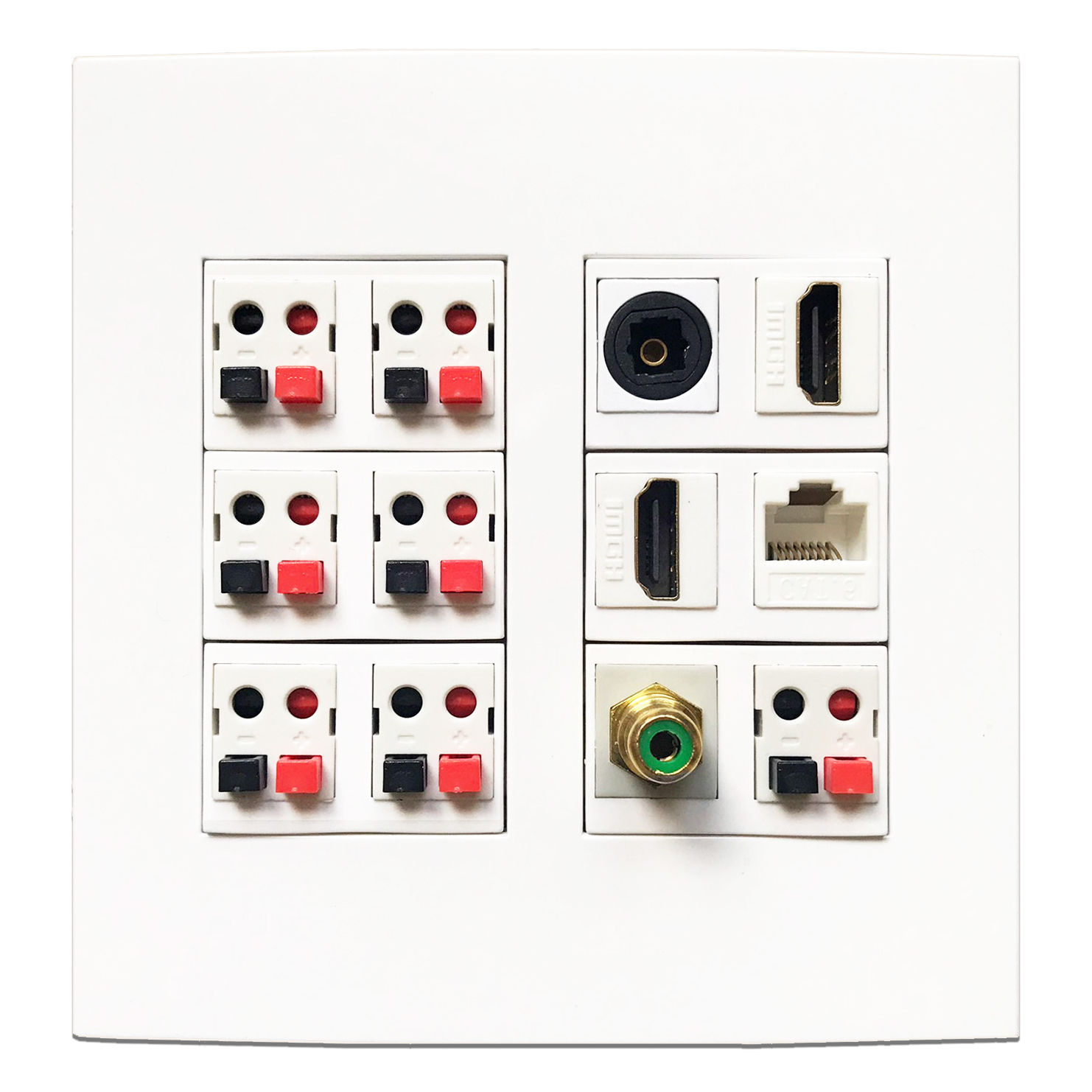 Premium 7.1 Speaker Wall Plate Screwless