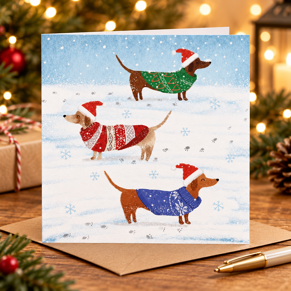 Thumbnail: Snowy Paw Prints Charity Xmas cards