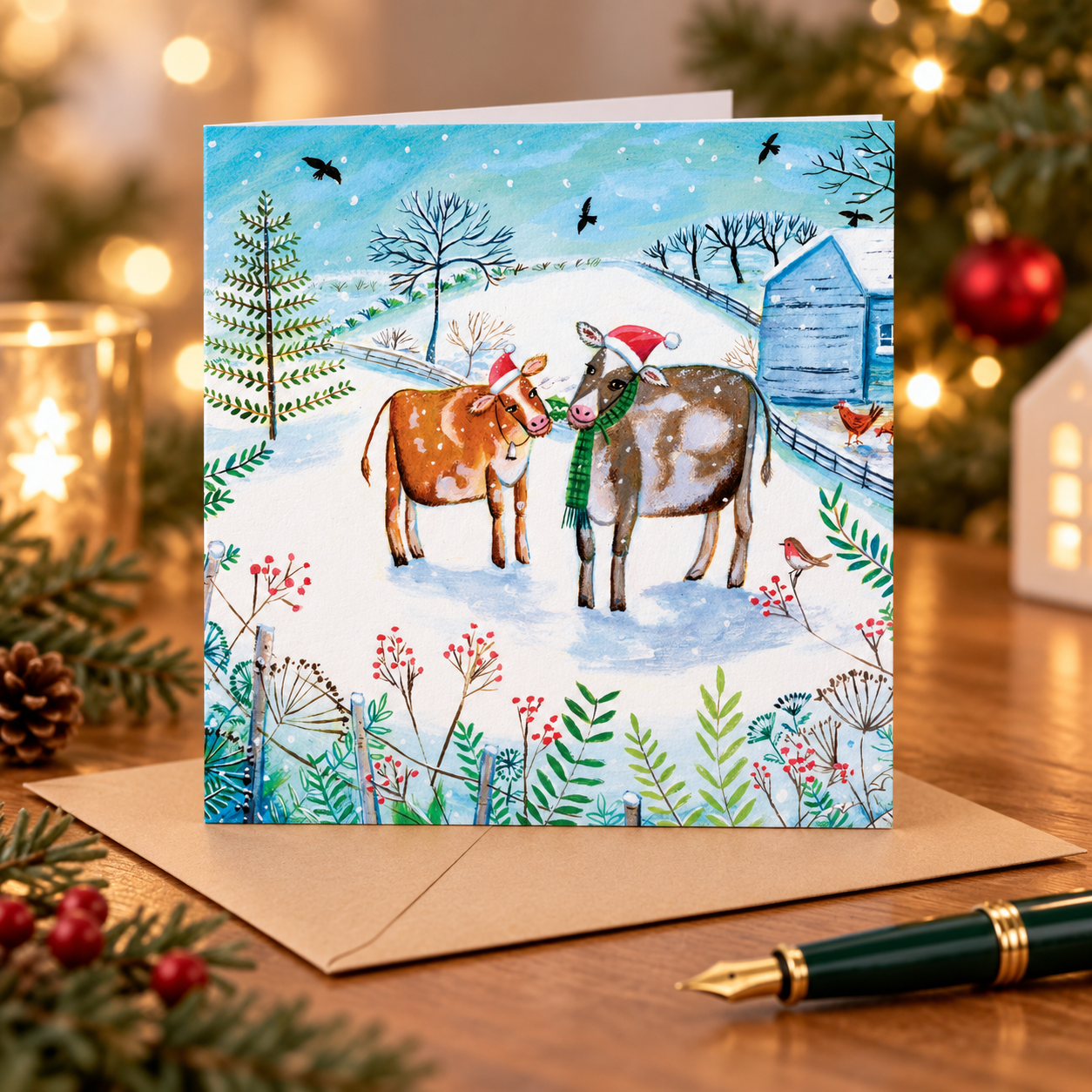 Festive Cows Charity Xmas cards