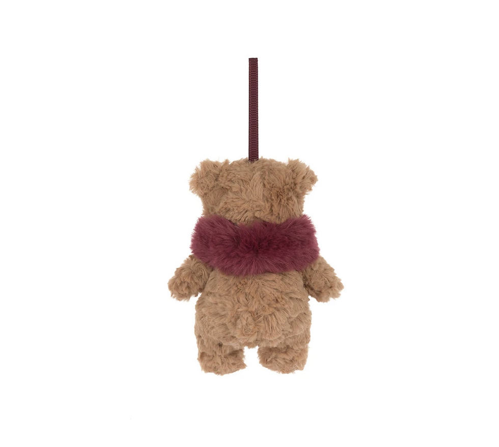Bartholomew Bear Winter Warmer Decoration Rear View
