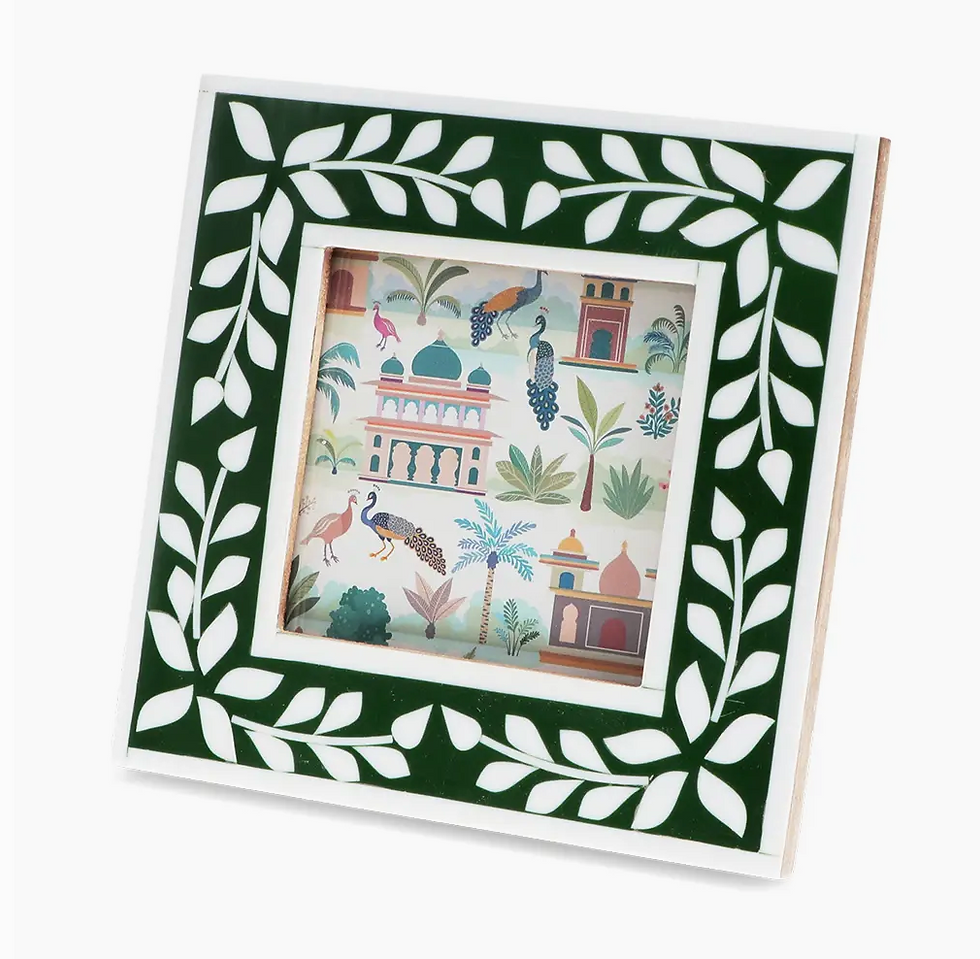 Square Resin Picture Frame (3.5" X 3.5") - Green