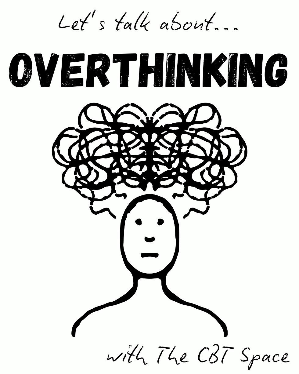 Overthinking and anxiety illustration showing repetitive anxious thinking patterns