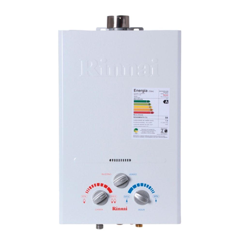 Aquecedor a Gás Mecânico GLP/GN 7 L/Min RINNAI