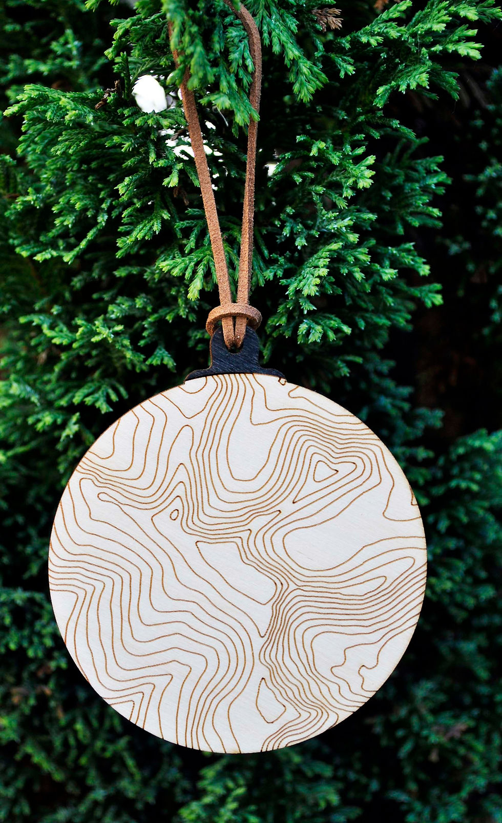Thumbnail: Wooden Contour Map Christmas Decoration