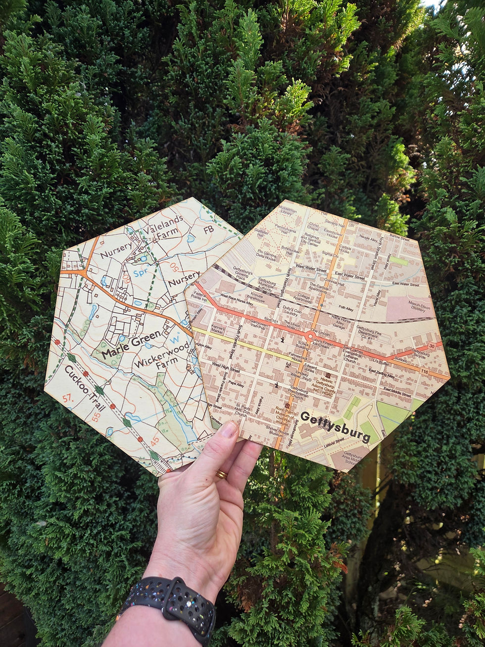 Thumbnail: Custom Hexagonal Wood Map Tiles