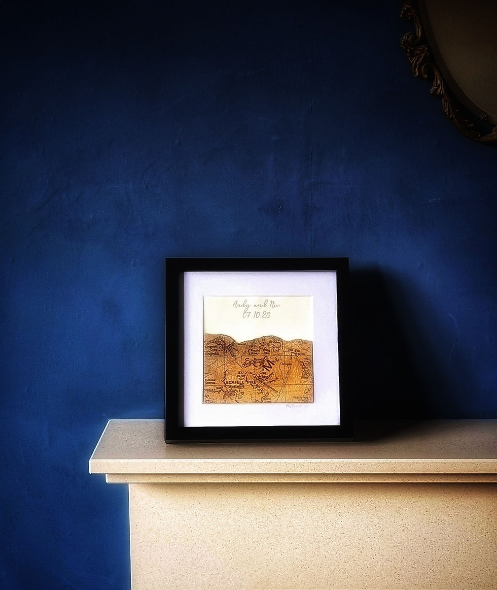 Thumbnail: Framed Mountain Map Silhouettes