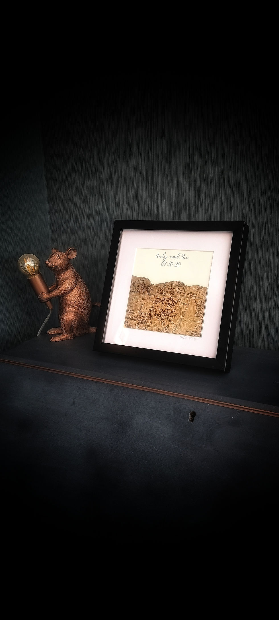 Thumbnail: Framed Mountain Map Silhouettes