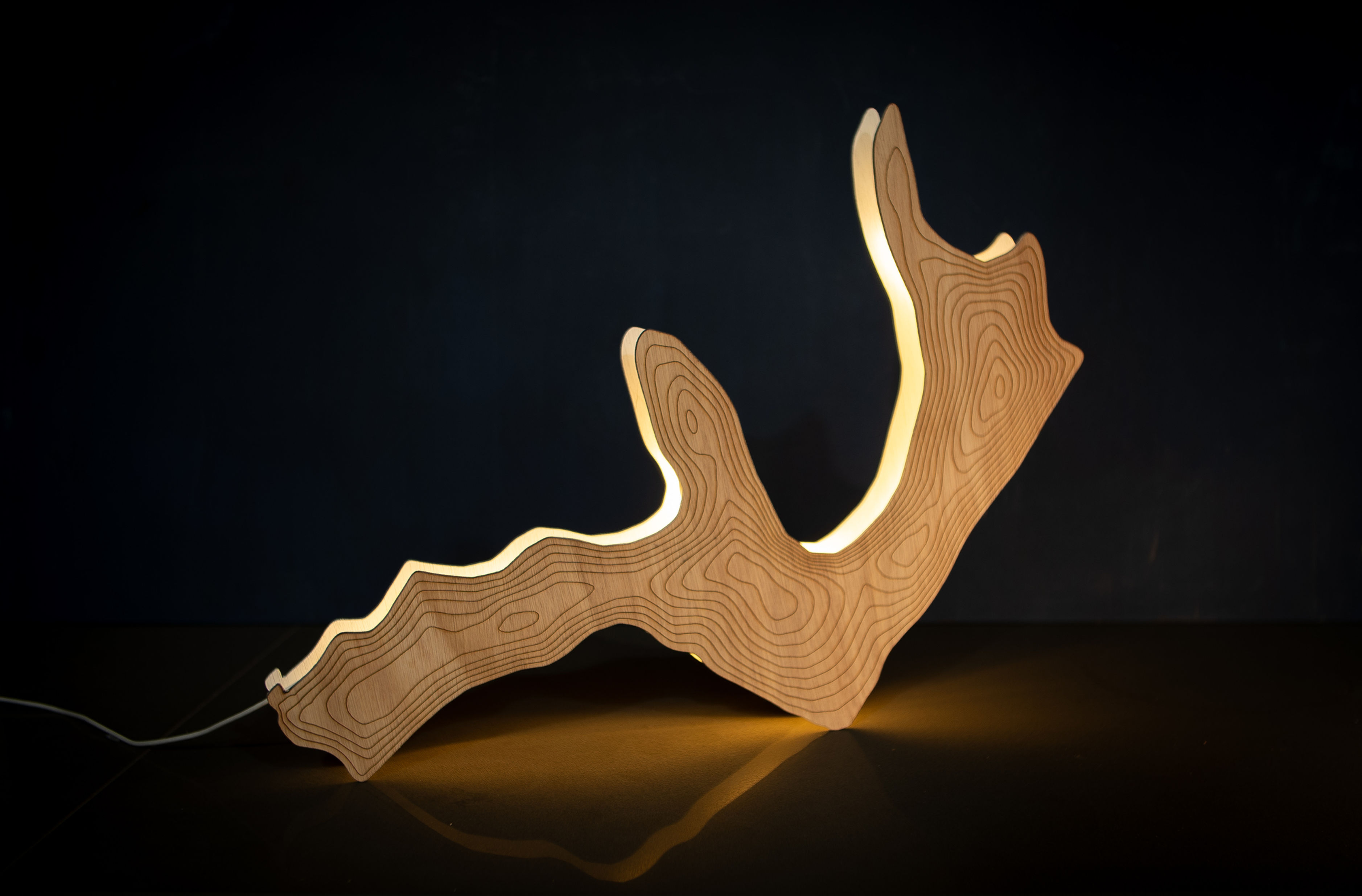 Grisedale Pike Wooden Contour Map Light