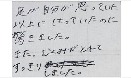 足が自分が思っていた以上にはっていたのに驚きました。又むくみがとれてすっきりしましたと姿美人.(シルエット)で筋膜リリース整体施術を初体験した感想クチコミ コメント ポスト 大阪
